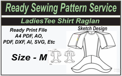 Ladies Tee Shirt Raglan -(Size -M)